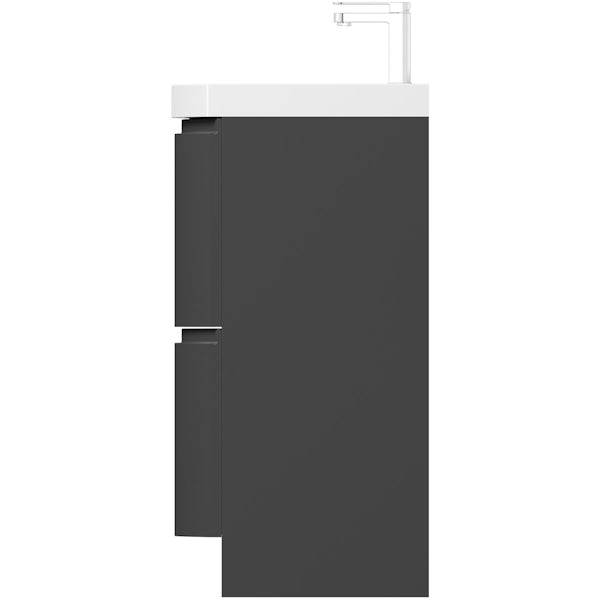 Mode Harrison slate gloss grey floorstanding vanity drawer unit and basin 600mm