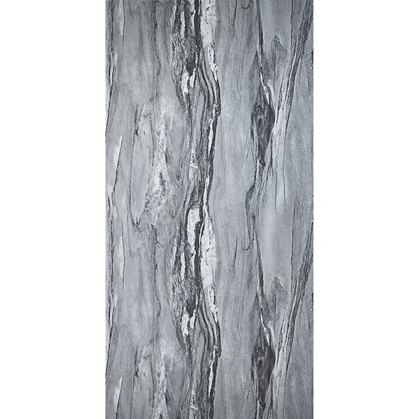 Showerwall Grey Volterra Gloss waterproof proclick shower wall panel