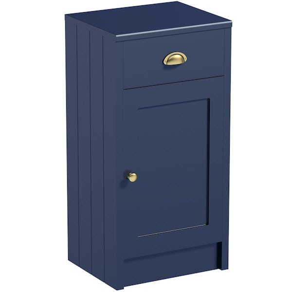 Orchard Dulwich navy storage unit 800 x 400mm - brushed brass