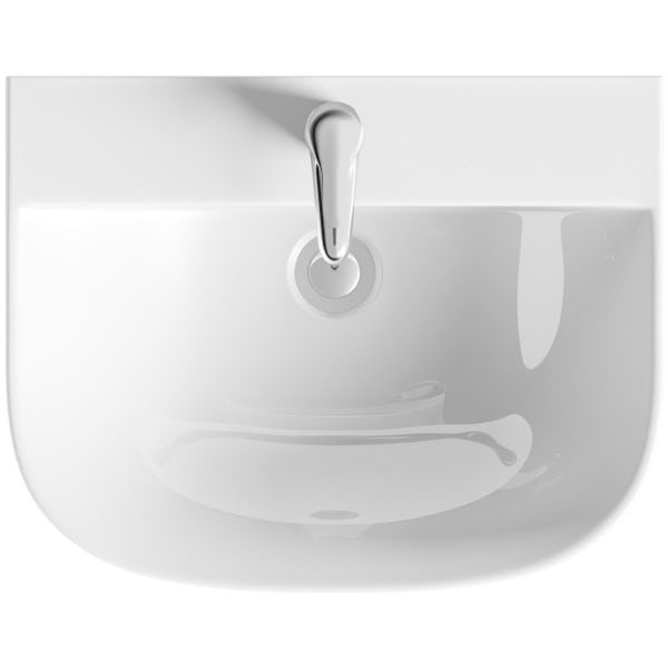 Clarity square 1 tap hole basin 580mm