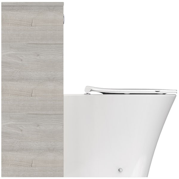 Ideal Standard Concept Air wood light grey back to wall unit, concealed cistern and push button
