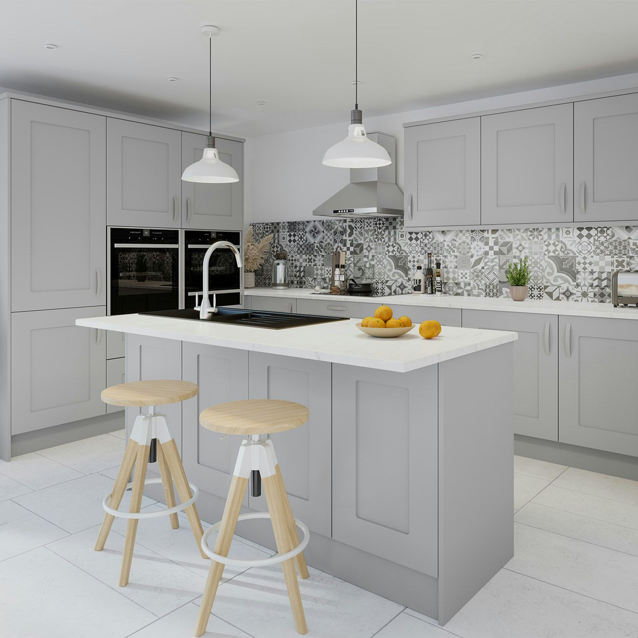 light grey shaker kitchens