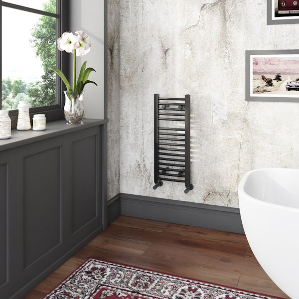 The Heating Co. Nassau anthracite grey curved heated towel rail