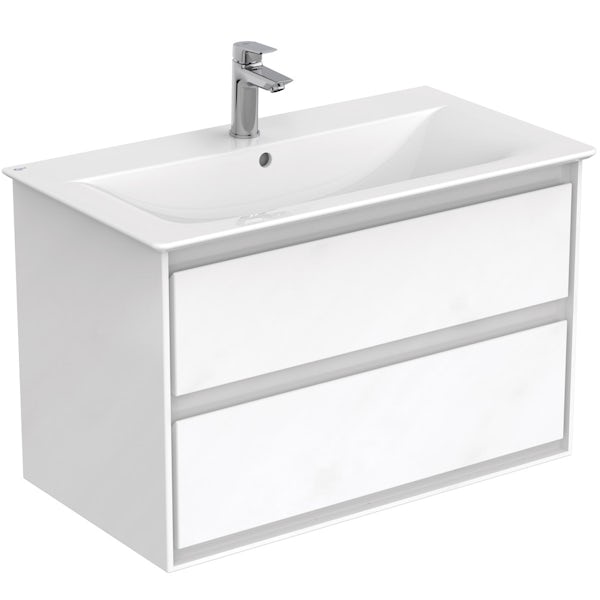 Ideal Standard Concept Air white furniture and freestanding bath suite 1700 x 790