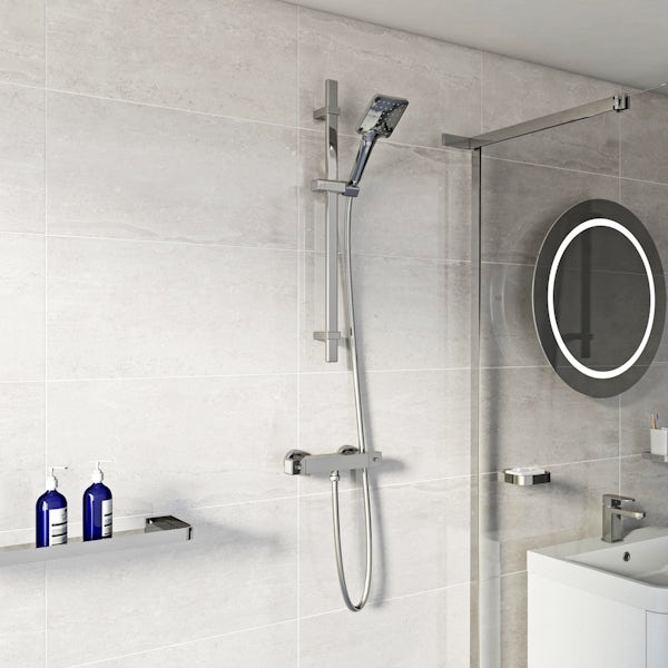 Mode Water saving square sliding shower rail kit
