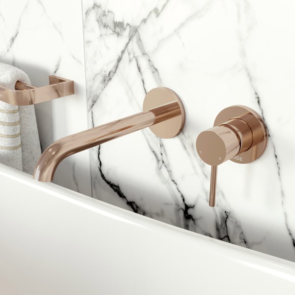 Mode Spencer round wall mounted rose gold bath mixer tap