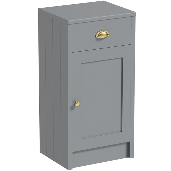 Orchard Dulwich stone grey storage unit 800 x 400mm - brushed brass