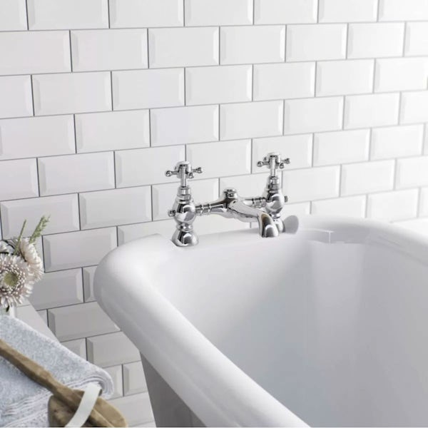 British Ceramic Tile Metro bevel white gloss tile 100mm x 200mm