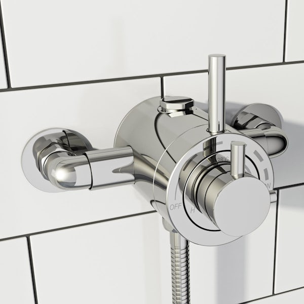 Mode Harrison exposed thermostatic shower with riser kit set