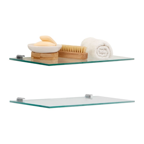 Accents Set of 2 wall mounted glass shelves