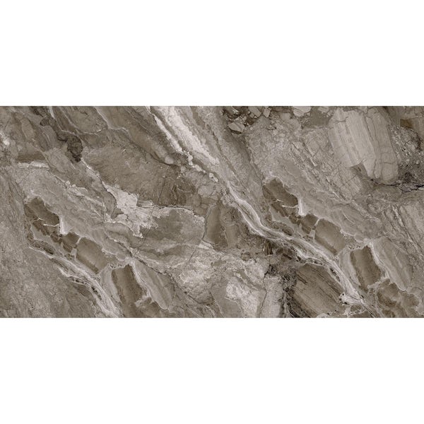 Calcolo Ceaser grey polished glazed porcelain wall and floor tile 600 x 1200mm