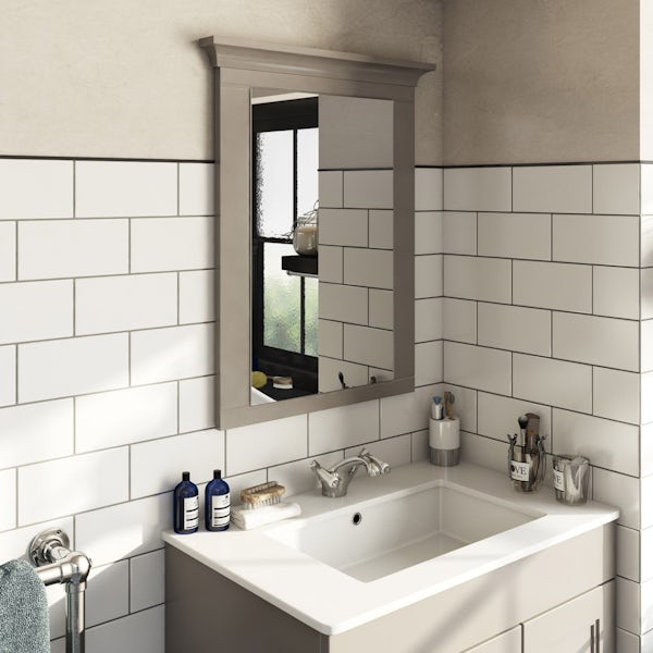The Bath Co. Winchester graphite vanity unit and basin 760mm with mirror