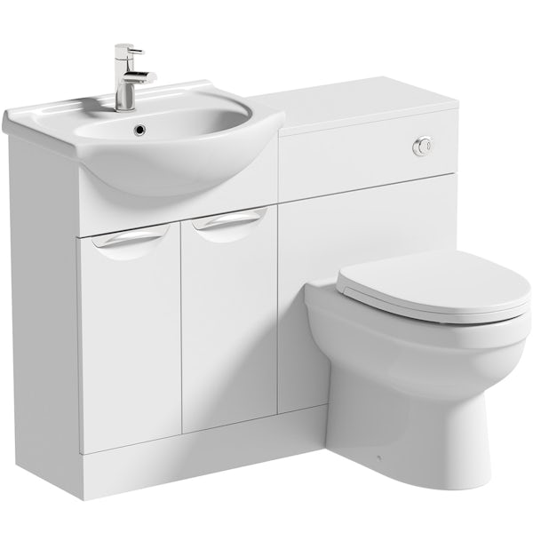 Orchard Elsdon white 1060mm combination with Eden back to wall toilet and soft close seat