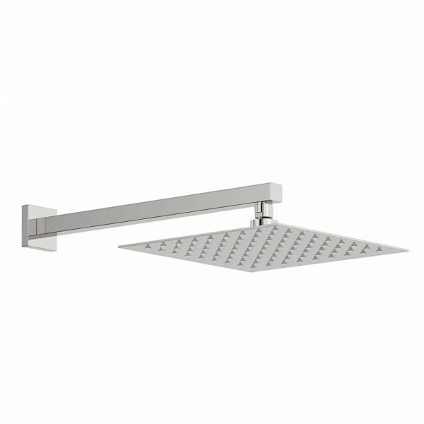 Arcus 250mm Shower Head & Square Wall Arm