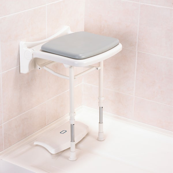 AKW 2000 series compact folding shower seat with grey pad