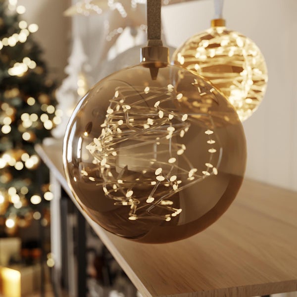 Eglo Christmas bauble light in smoked glass