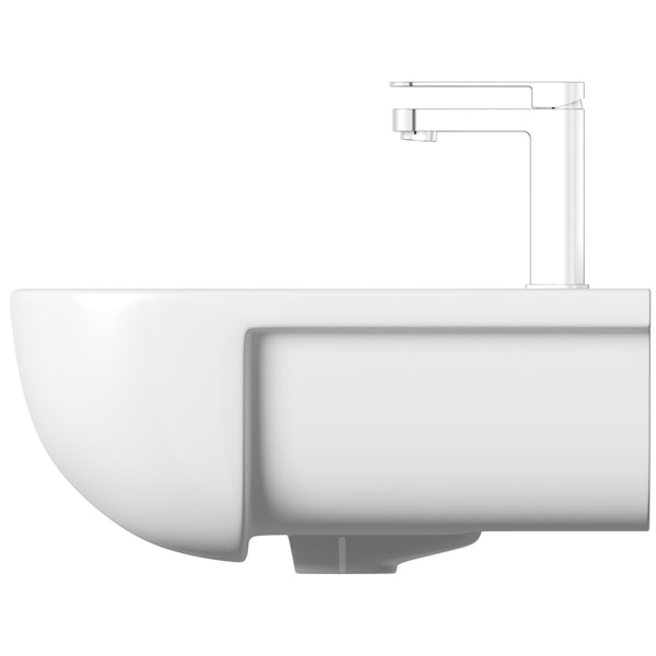RAK Series 600 1 tap hole semi recessed countertop basin