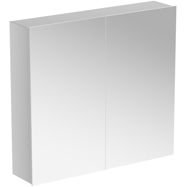 Accents white aluminium mirror cabinet 550 x 600mm
