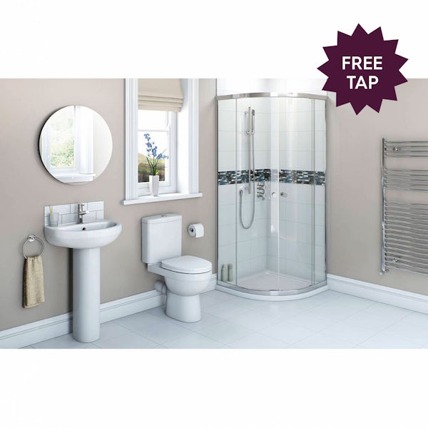 Energy Bathroom set with Quadrant Enclosure & Tray 900