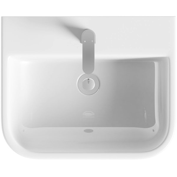 RAK Series 600 semi pedestal 1 tap hole basin 520mm