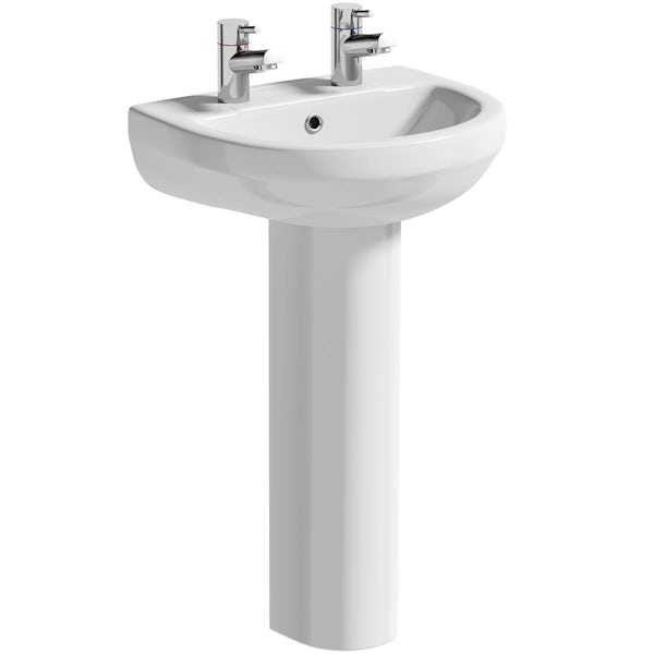 Orchard Eden II 510 full pedestal basin with 2 tap holes