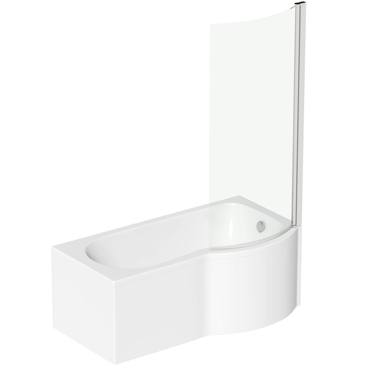 Orchard P shaped right handed shower bath 1500mm with 6mm shower screen