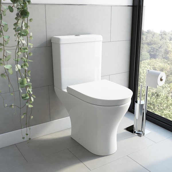 Orchard Derwent round rimless close coupled toilet with wrapover soft close seat
