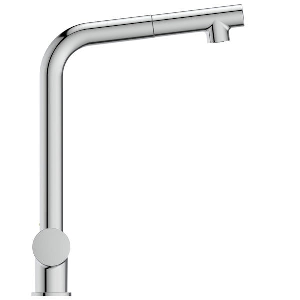 Ideal Standard Ceralook single lever l-shape kitchen mixer tap with pull out spout in chrome