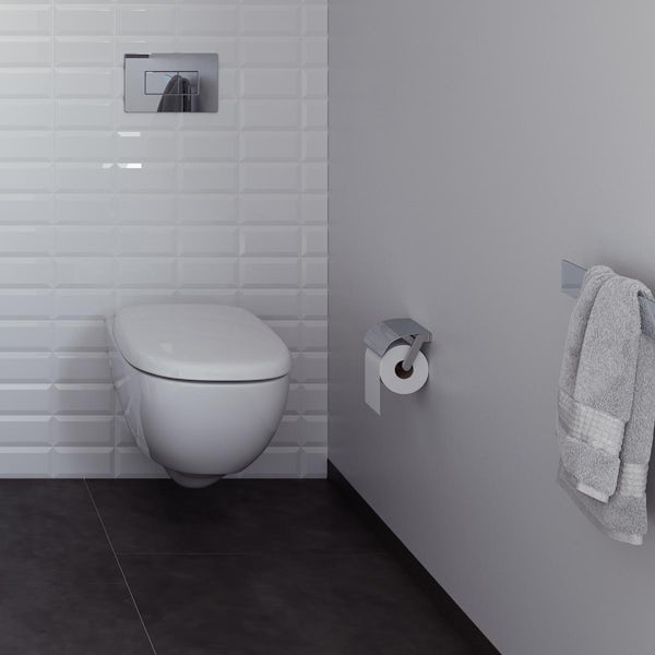 Ideal Standard Jasper Morrison wall hung toilet with slow close seat, pneumatic cistern, flush plate and frame