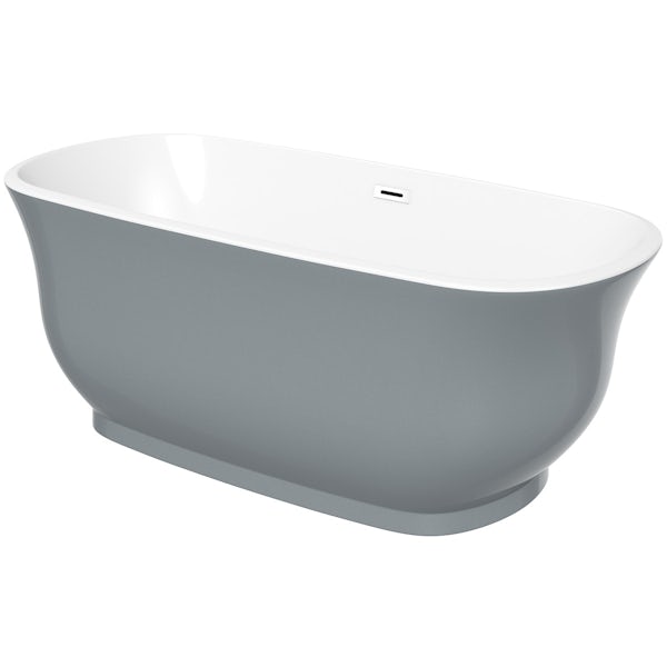 The Bath Co. Camberley storm coloured traditional freestanding bath 1500 x 720 offer pack
