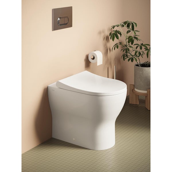 VitrA Ava round rimless back to wall toilet and soft close seat