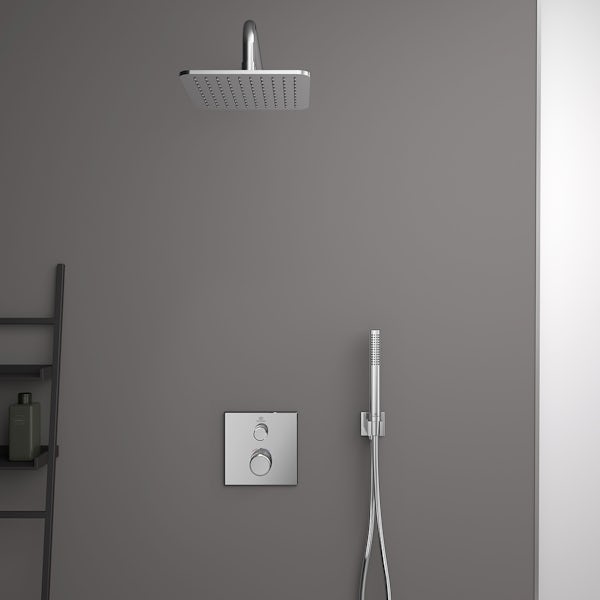 Ideal Standard Ceratherm Navigo built-in square thermostatic shower mixer valve with 1 outlet in chrome