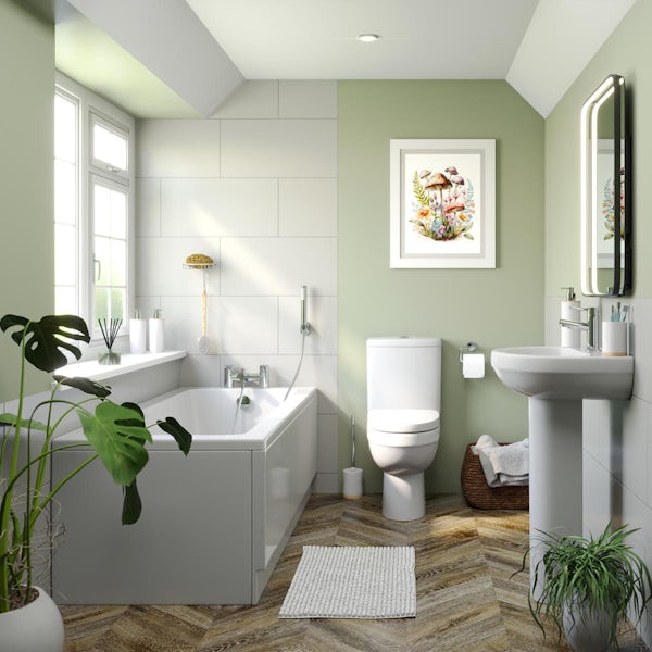 Orchard Eden complete bathroom suite with straight bath