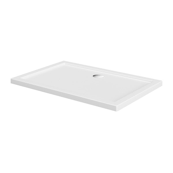 Mode 8mm walk in glass panel pack with stone shower tray 1200 x 800
