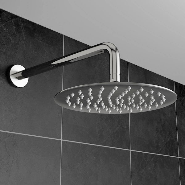 Stratus 200mm Shower Head & Curved Wall Arm