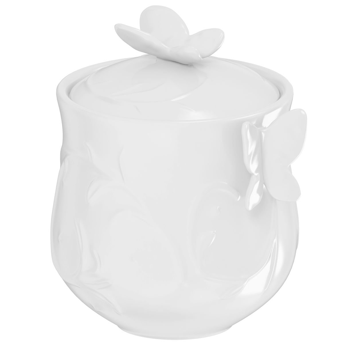 Accents Edelle porcelain white butterfly storage jar