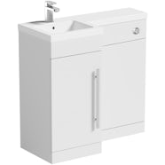 Orchard Myspace white left handed unit with contemporary toilet and ...