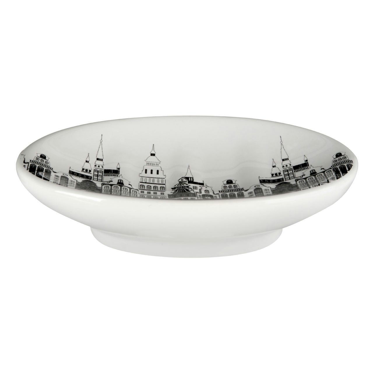Accents Skyline dolomite white and black soap dish