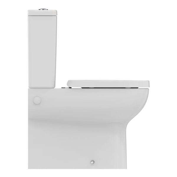 Ideal Standard i.life A rimless shrouded close coupled toilet with 4/6 dual flush and slow close toilet seat