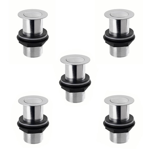 Pack of 5 click clack basin wastes - unslotted