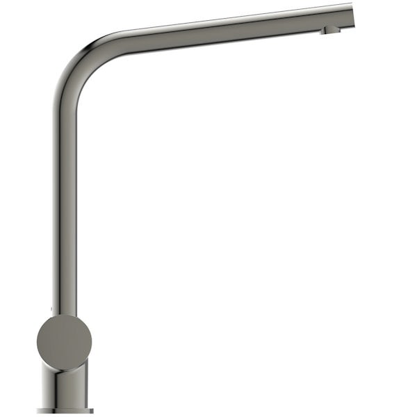 Ideal Standard Ceralook single lever l-shape spout kitchen mixer tap in silver storm